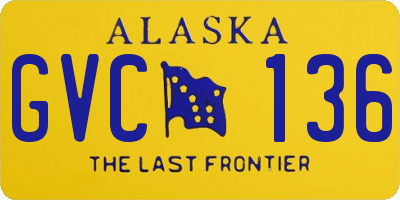 AK license plate GVC136