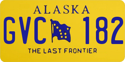 AK license plate GVC182