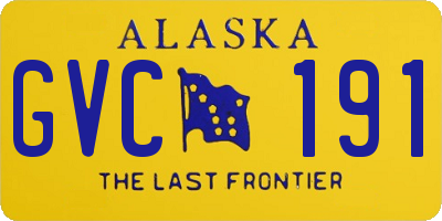 AK license plate GVC191