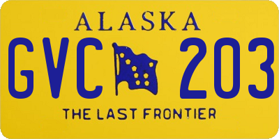 AK license plate GVC203