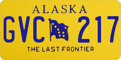 AK license plate GVC217