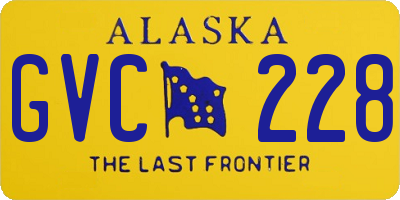 AK license plate GVC228
