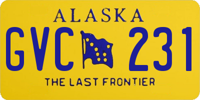 AK license plate GVC231