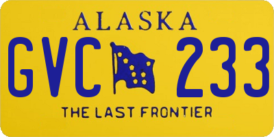 AK license plate GVC233