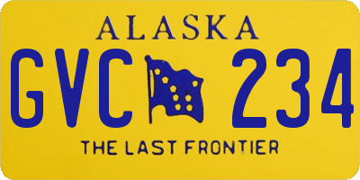 AK license plate GVC234