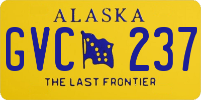AK license plate GVC237