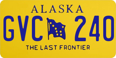 AK license plate GVC240