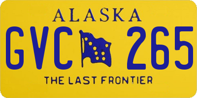 AK license plate GVC265