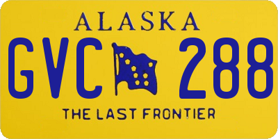 AK license plate GVC288