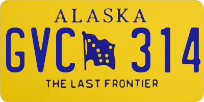 AK license plate GVC314
