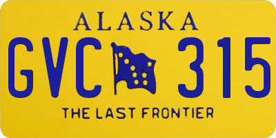 AK license plate GVC315