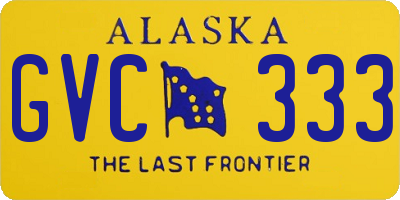 AK license plate GVC333