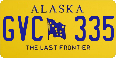 AK license plate GVC335