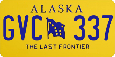 AK license plate GVC337
