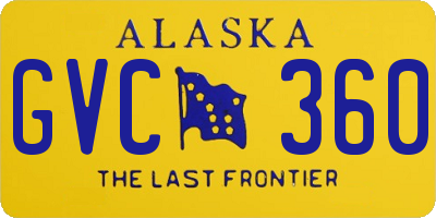 AK license plate GVC360