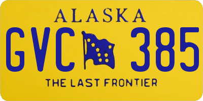 AK license plate GVC385