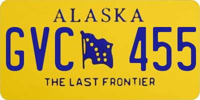 AK license plate GVC455