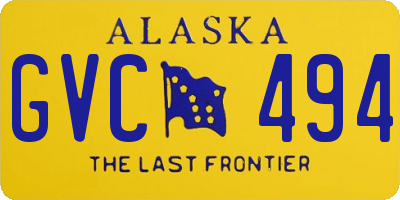 AK license plate GVC494