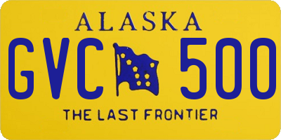 AK license plate GVC500