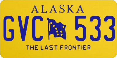 AK license plate GVC533