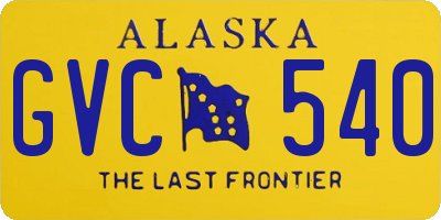 AK license plate GVC540