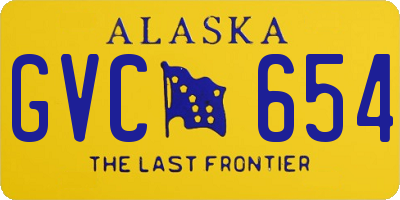 AK license plate GVC654