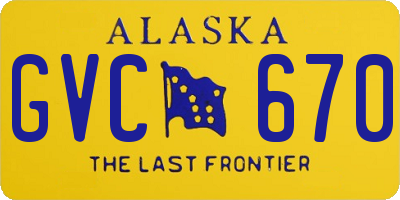 AK license plate GVC670