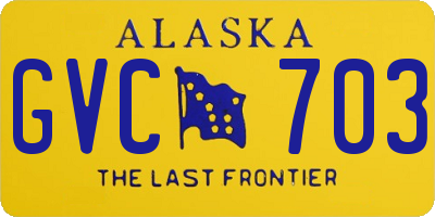 AK license plate GVC703