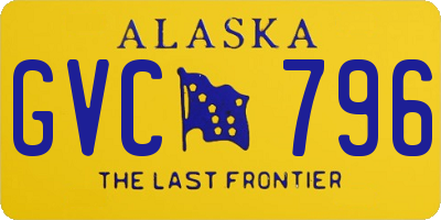 AK license plate GVC796