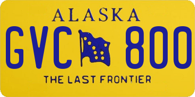 AK license plate GVC800