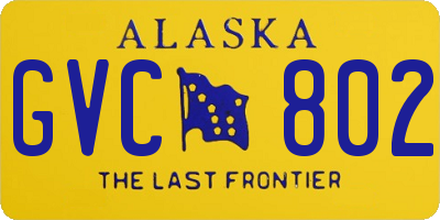 AK license plate GVC802