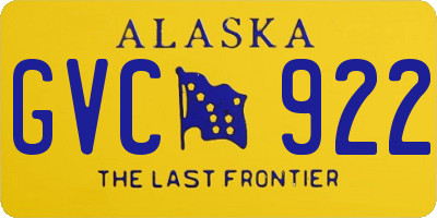 AK license plate GVC922