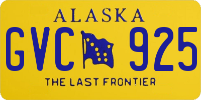 AK license plate GVC925