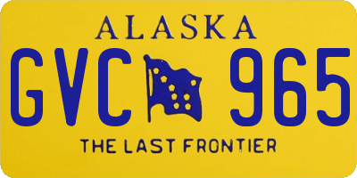 AK license plate GVC965