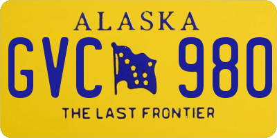 AK license plate GVC980