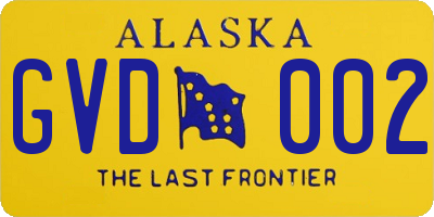 AK license plate GVD002