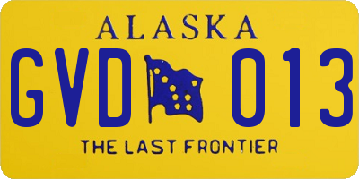 AK license plate GVD013