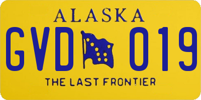 AK license plate GVD019