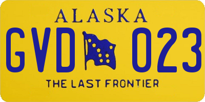 AK license plate GVD023
