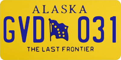 AK license plate GVD031