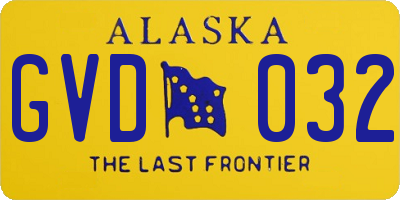 AK license plate GVD032