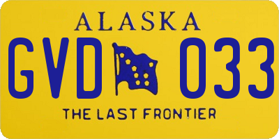 AK license plate GVD033