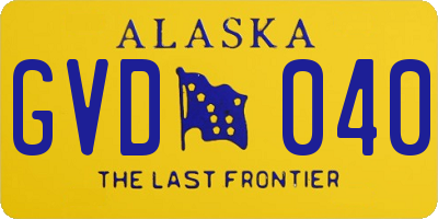 AK license plate GVD040