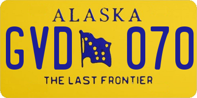 AK license plate GVD070