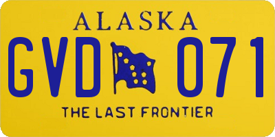 AK license plate GVD071