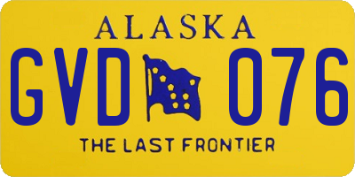 AK license plate GVD076