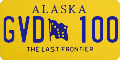 AK license plate GVD100