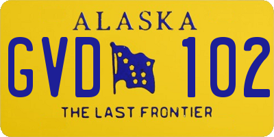 AK license plate GVD102