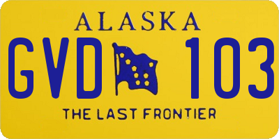 AK license plate GVD103
