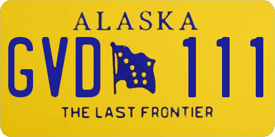 AK license plate GVD111